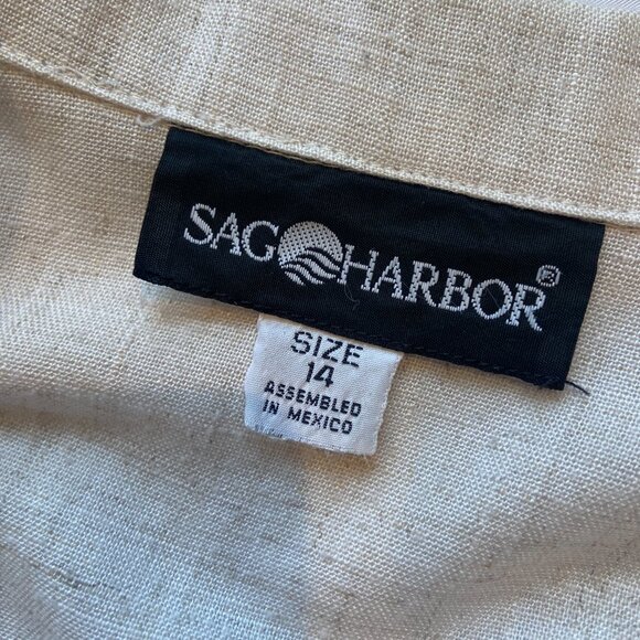 Vintage Sag Harbor Women's Suit Size 14 Blazer Linen Blend Old Money - Picture 4 of 5